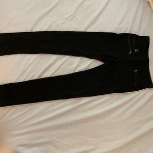 BCBG Maxazria black leggings with white stripe